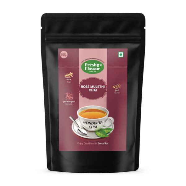 Fresh n Flavour Rose Mulethi CTC Chai 250g pouch front