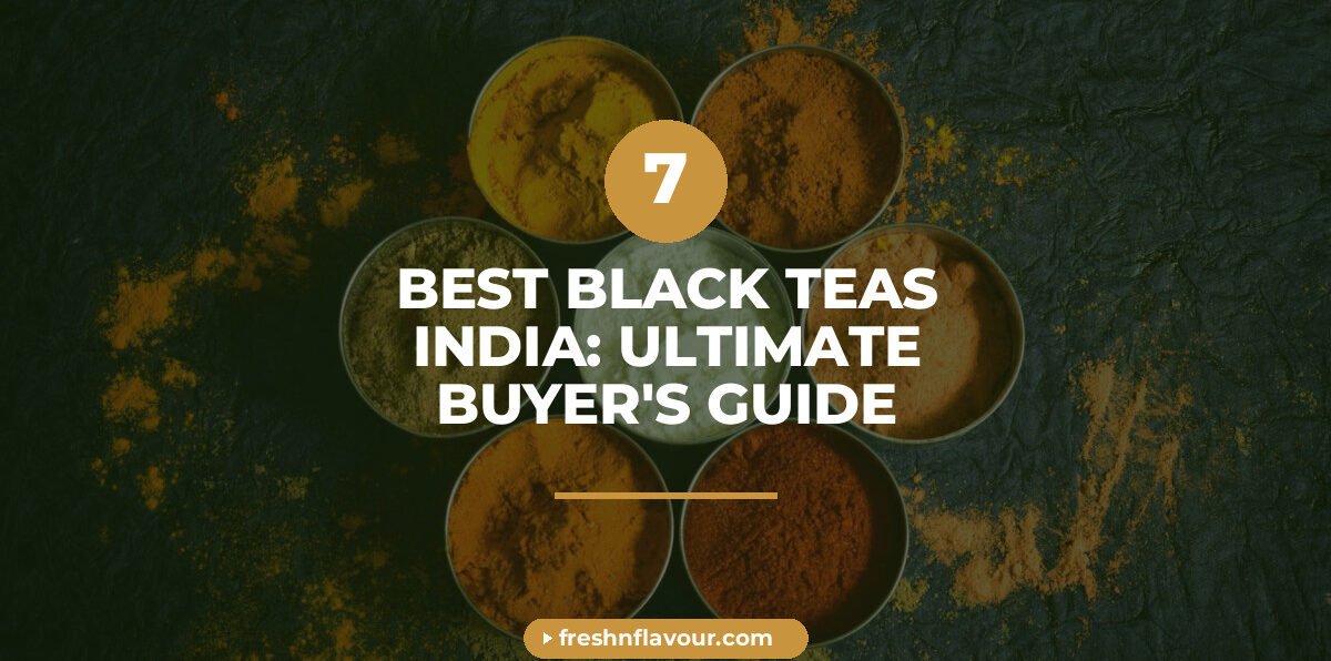 A traditional cup of Indian black tea with scattered whole spices like cardamom and cinnamon on a ru