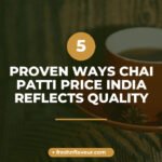 Close-up of premium chai patti showing whole cardamom, ginger, nutmeg, and CTC tea leaves that justi