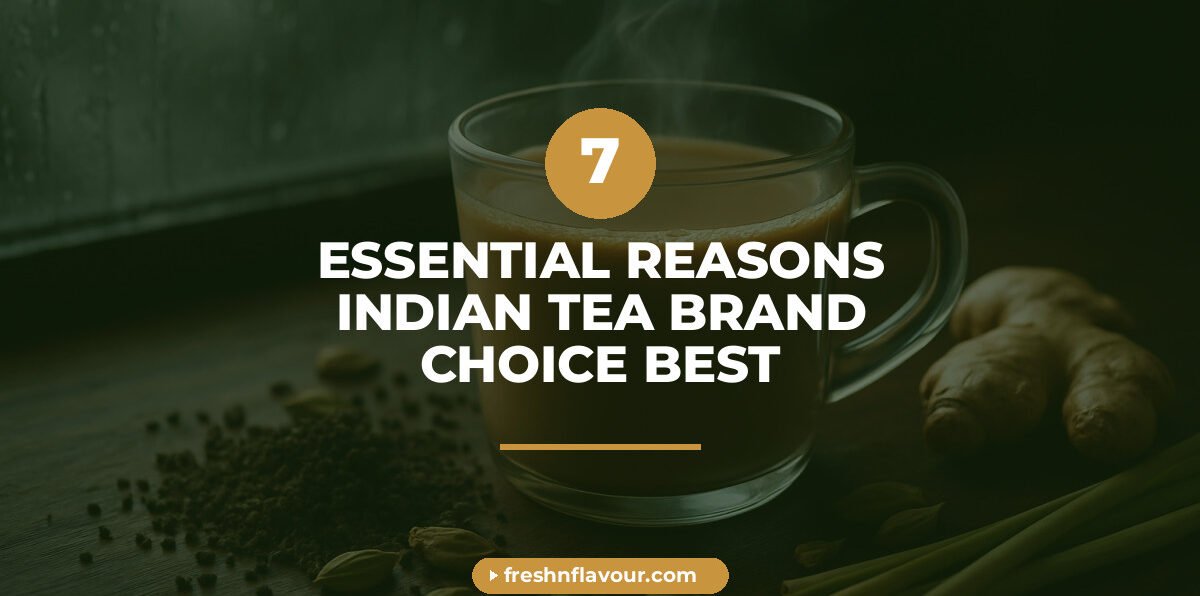Steaming cup of chai representing a trustworthy Indian tea brand with whole spices scattered around