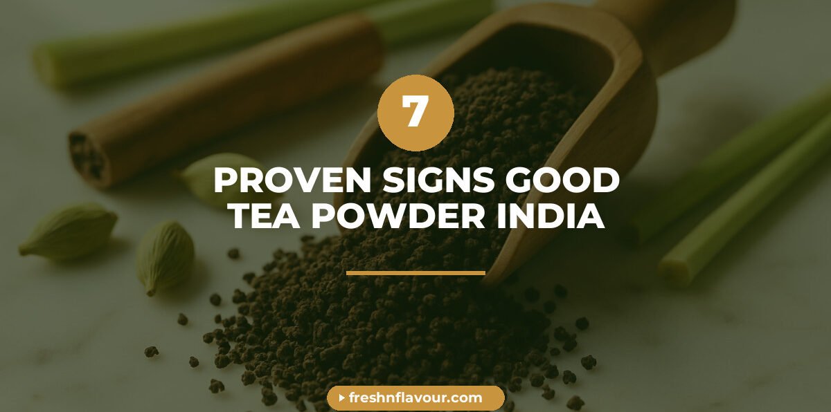 Loose CTC granules and whole spices showing signs of good tea powder in India