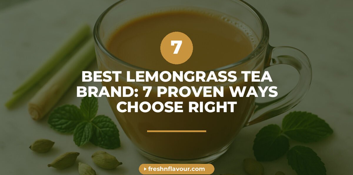Cup of chai from the best lemongrass tea brand with fresh lemongrass and cardamom