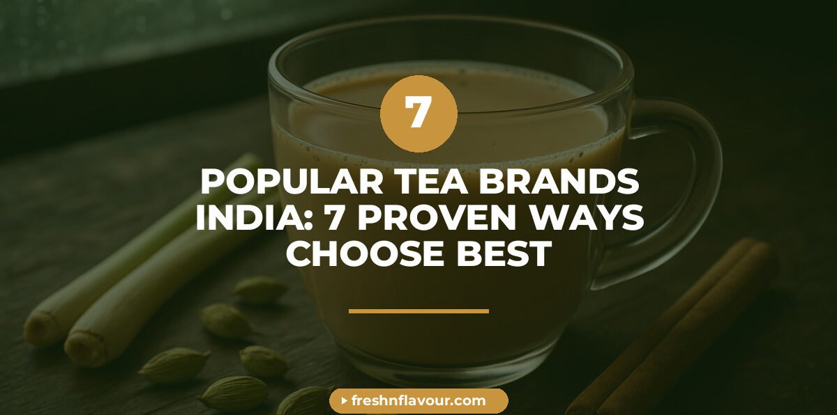 Cup of masala chai representing popular tea brands in India with cardamom and lemongrass