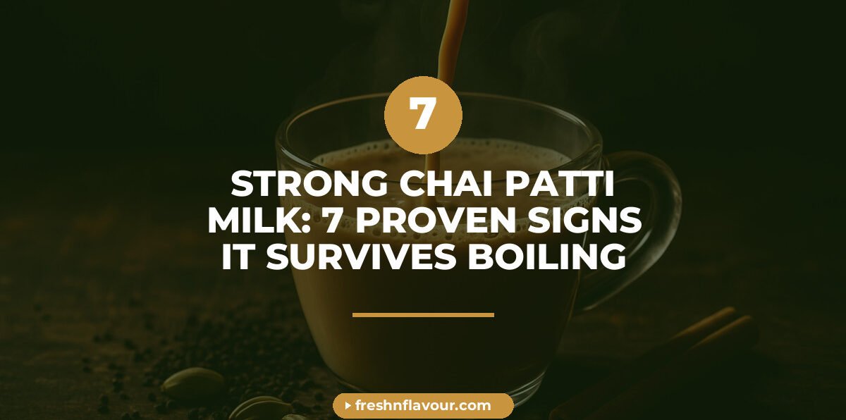 Strong chai patti for milk boiling in a pot with CTC tea leaves