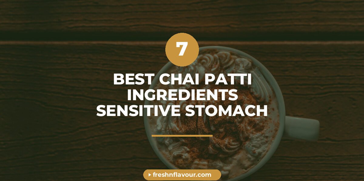 Chai patti ingredients including lemongrass, cardamom and mint beside a warm cup