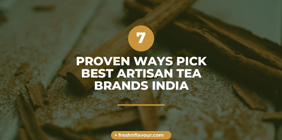 Steaming cup of chai representing best artisan tea brands India with whole spices scattered around
