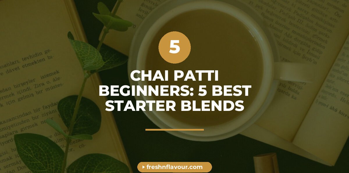 Chai patti for beginners starter blend brewing in a glass cup with loose tea leaves