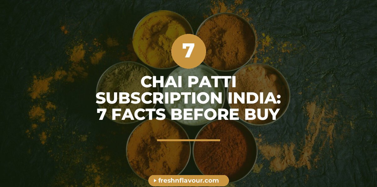 Chai patti subscription india alternative shown as fresh hand-blended loose tea leaves with cardamom