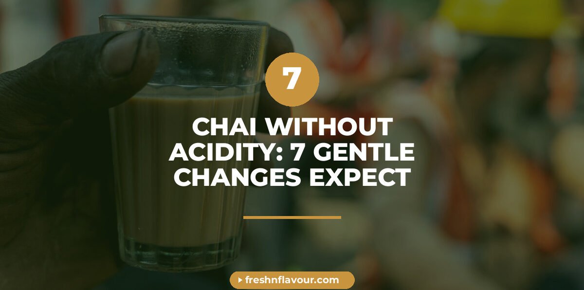 Cup of gentle chai without acidity with lemongrass and cardamom on marble counter