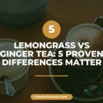 Lemongrass vs ginger tea comparison in two glass cups with fresh ingredients